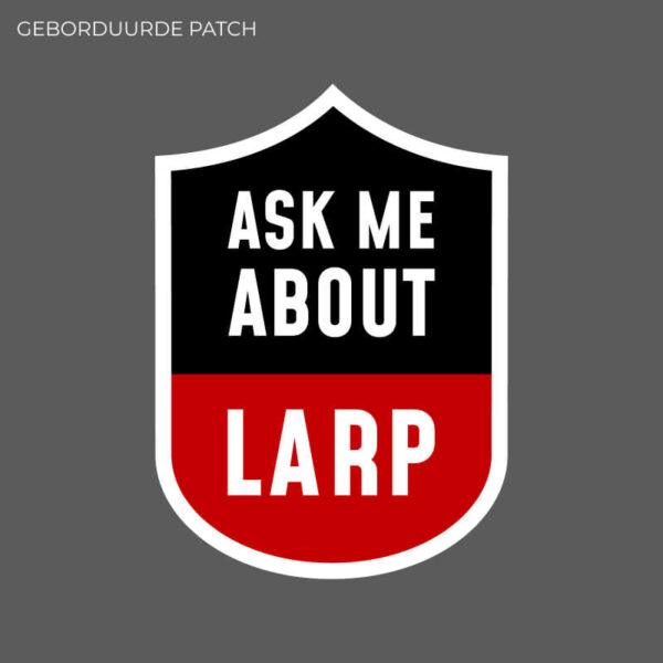 Geborduurde patch "Ask me about larp" - Afbeelding 2